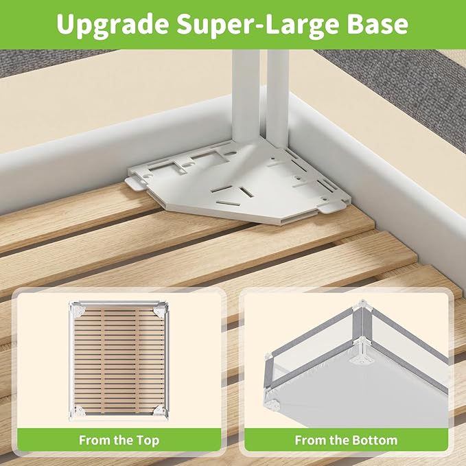 3-Piece Full Size Bed Rail for Toddlers - Adjustable Baby Bed Rail Guard, Kids Safety Bed Rail for Full Size Bed (74.8"x74.8"x54"-Grey)