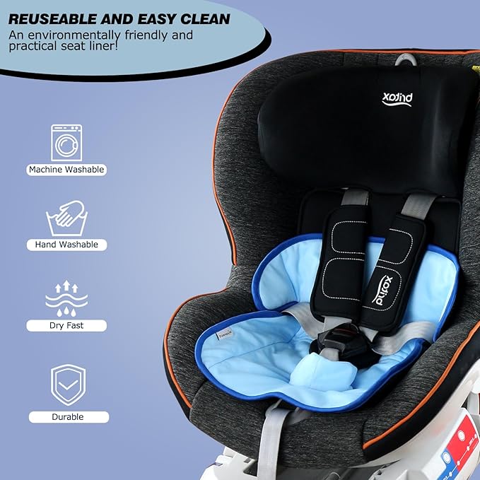 Piddle Pads, Multi-use and Leak Free Lines for Baby Stroller, High Chair & Car Seat, Waterproof Toilet Training Seat Covers for Toddles (Blue Dinosaur, 2 Pack)