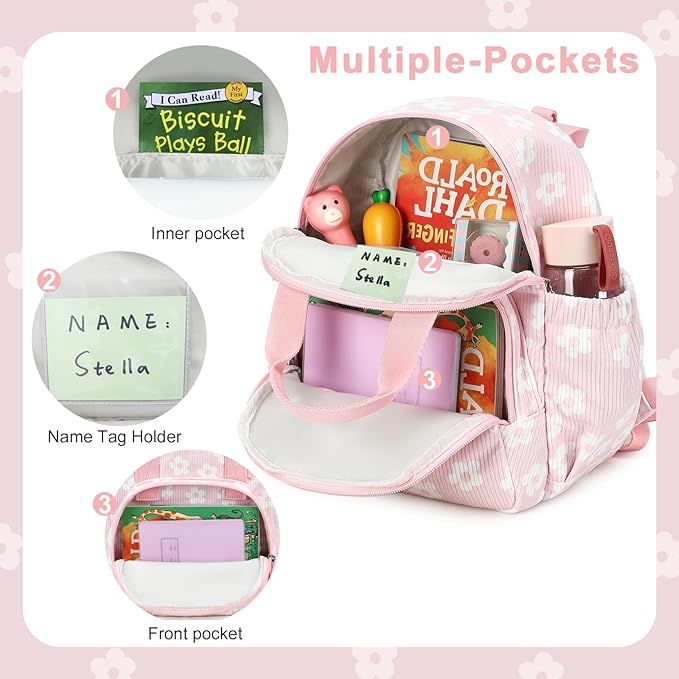 Bluboon Toddler Backpack for Girls Boys 2-4 Cute 12" Preschool Kindergarten Backpacks Kids Daycare Bags School Trave, toddler girl gifts, toddler girl christmas gifts, 3 Year Old Girl Gifts