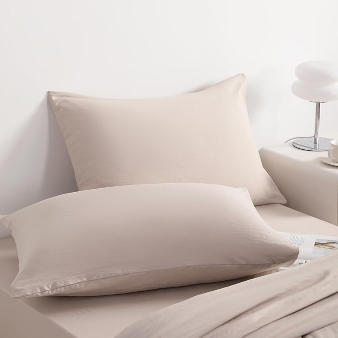 NTBAY Twin Comforter Set with Sheets, 5 Pieces Soft and Breathable Twin Bedding Set, Twin Bed in a Bag, Down Alternative Comforter Set Solid Color All Season, Kids Bedding Set, Taupe