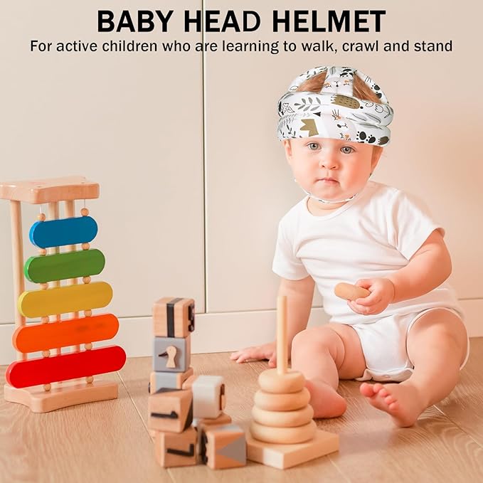 Baby Head Protector Baby Helmet for Crawling Walking, No Bumps Safety Head Adjustable Protective Cap for Walking, Playing (Cat)