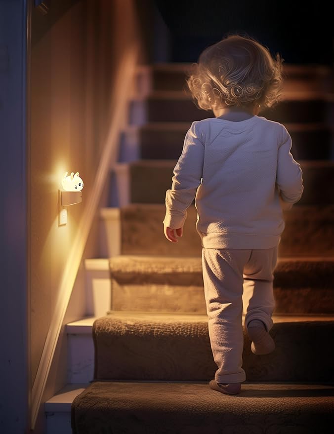L LOHAS LED Night Light for Kids, 3D Cat Night Light Plug in, Dusk to Dawn Nursery Night Lights, RGB+Soft White 3000K, 3 Lighting Modes, Room Decor, Children