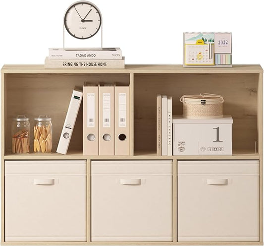 Jpiziso 5 Cube Storage Organizer Bookshelf, Closed Back Display Bookcase, Reversible Bookcase, Cubes Closet Organizer for Home, Living Room, Kids Room, Office, Bedroom, Study, Hallway