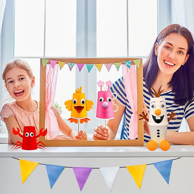 Arts and Crafts for Toddlers & Kids Ages 3-6 – Paper Cup Craft Kit, 8 Animal Projects – Fun Preschool Activity for Girls & Boys