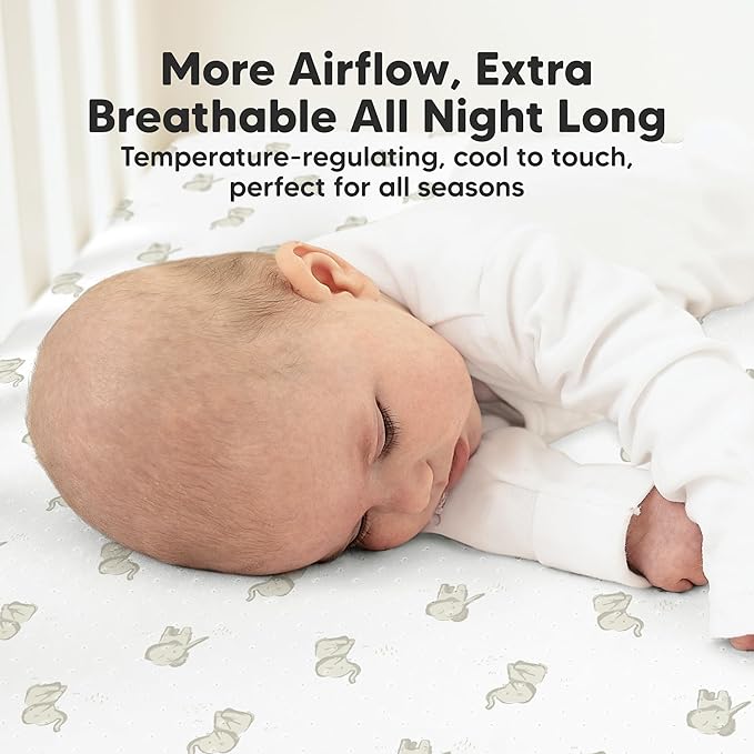 KeaBabies 2-Pack Fitted Crib Sheets for Boys, Girls, Baby - Soft Bamboo Viscose Cotton, 52x28 Standard Crib Mattress Sheets, Toddler Bed Mattress Cover, Gender Neutral, Breathable, Durable (Elly)