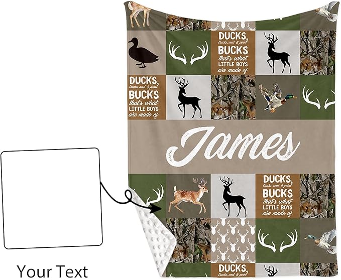 Personalized Baby Crib Bedding Set: 4 Piece Custom Gift Crib Bed Set with Name - Multi-grid Deer Design, Nursery Bedding Set for Baby Girls,Newborn Boys Girls Crib Sets, Crib Bedding Shower Gifts