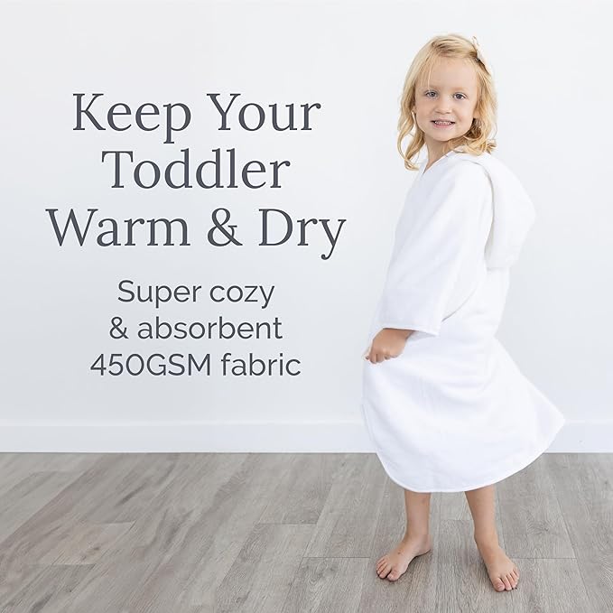 Natemia Hooded Towel Poncho – 100% Organic Cotton - Kids & Toddler Beach Towel with Hood - Oeko-Tex and GOTS Certified - Gentle on Sensitive Skin - Cozy Swim & Bath Towel for Boys, Girls
