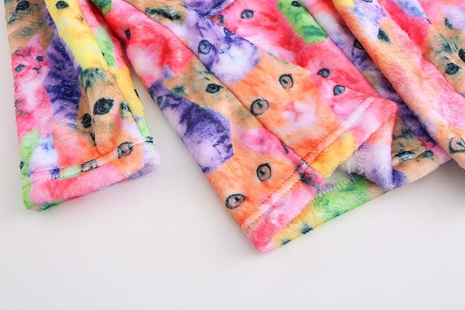 Jxstar Girls Bathrobes Kids Hooded Robes Plush Fleece Pajamas Soft Coral Sleepwear