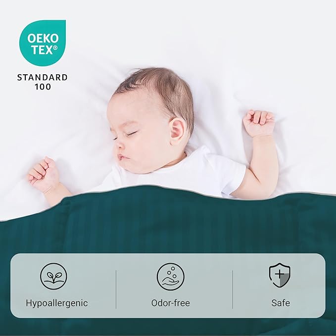 ZPECC Toddler Down Alternative Comforter, 39x47 Hypoallergenic Baby Blanket Quilt, Soft Breathable Lightweight All Season Kids Duvet Insert for Crib Stroller Cot Daycare, Teal