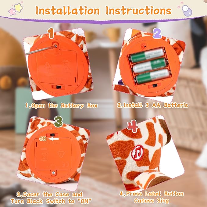 Dancing Talking Giraffe Toy, Stuffed Animal Baby Toy Repeating What You Say, Glowing Musical Electronic Giraffe Gifts for Toddlers 1-3 Years Old (New Giraffe)