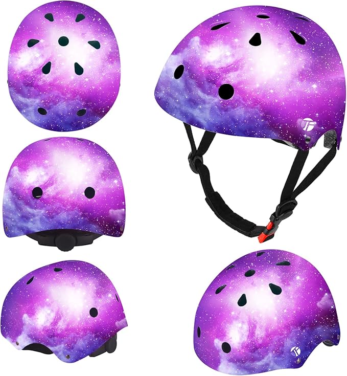 Adjustable Color Gradient Toddler Kids Bike Helmet for 3-5-8-14+Ages Girls Boys.Skateboard Bicycle Toddler Helmet 2-4 Years for Multi-Sports Cycling Scooter Inline Roller Skates Rollerblading
