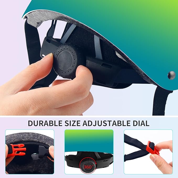 Adjustable Gradient Color Kids/Toddler Bike Helmet for 1-2-3-5-8-14 Years Boys Girls,Skateboard Helmet with Knee and Elbow Pads Wrist Guard Roller Skates,Cycling,Skating Scooter Longboard