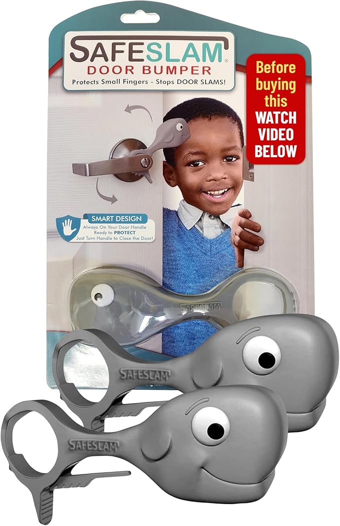 Baby Proofing Door Stopper, Door Pinch Guards Protect Child Fingers & PET Tails. Baby Safety Finger Protectors Prevent Pinch Injuries – Kids and Adults Love Whale Pinch Guard (Grey Pack of 2)