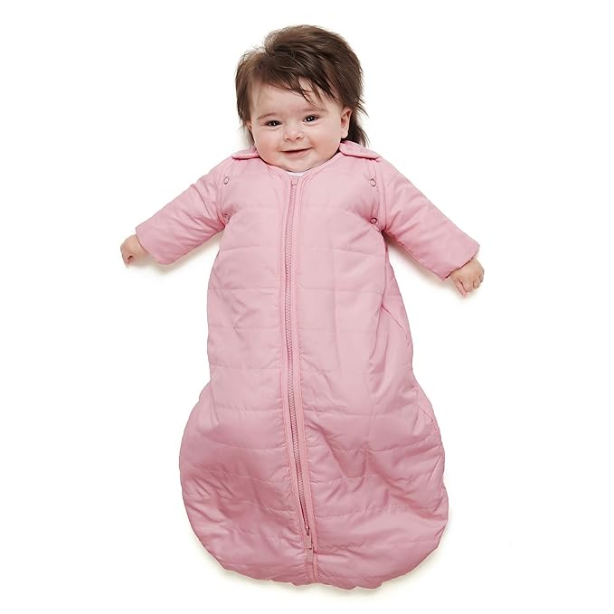 baby deedee Sleep Nest Travel Quilted Baby Sleeping Bag Sack with Sleeves, Sugar Puff, Medium (6-18 Months)