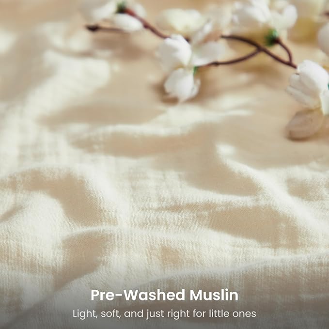 Bioweaves Organic Cotton Muslin Bassinet Sheet, GOTS Certified Extra Soft Fitted Sheet, Universal Fit for Oval Baby Bassinet Mattresses, 33" x 17", 4 Inch Pocket, Natural
