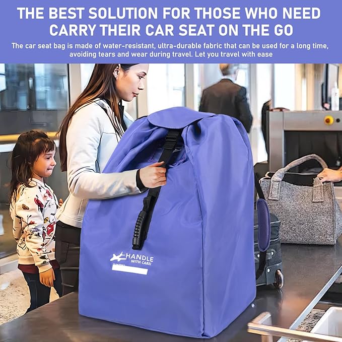 LASUK Car Seat Travel Bag for Airplane - Fits Infant Car Seats, Convertible Car Seats, Booster Seats, Car Seat Bases - for Worry-Saving, Effortless and Safe Travel
