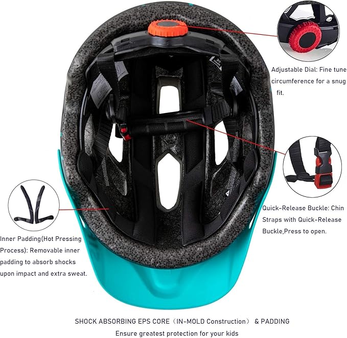Kids Helmet, SIFVO Kids Bike Helmet Boys and Girls Bike Helmet with Cool Visor Helmet for Kids 5-14, Kids Bike Helmets Youth Bike Helmet Adjustable & Lightweight 50-57cm