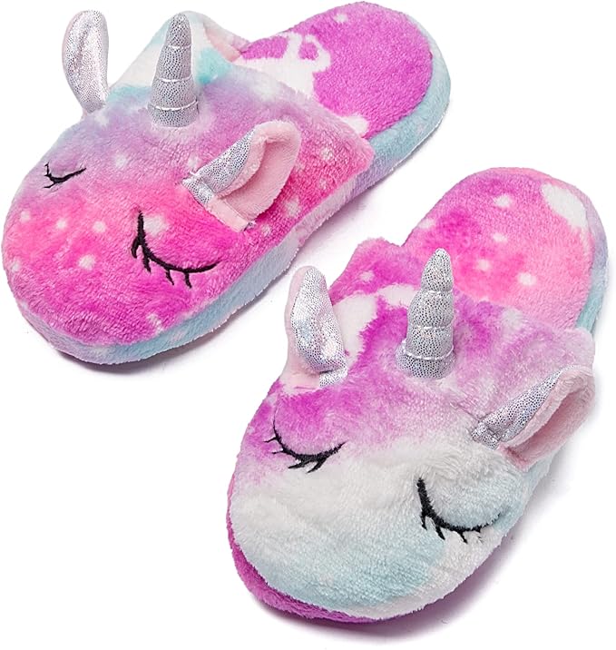 Soft Unicorn Hooded Robe with Matching Slippers Headband and Blindfold for Girls