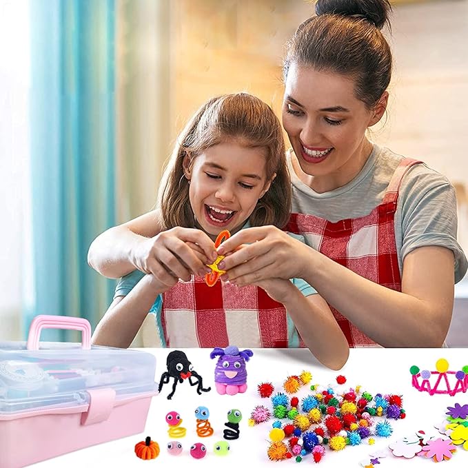 Itopstar 3000 Kids Arts and Crafts Supplies for Kids Crafting Supply in 3 Layered Plastic Art Box All in One Ages 8 9 10 11 & 12 Year Old Girls & Boys Crafting Supply Set