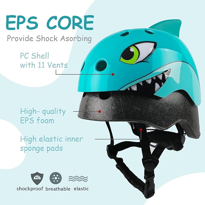 Kids Toddler Bike Helmet, Adjustable and Multi-Sport for Child Boys and Girls, 2 Sizes