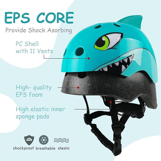 Kids Toddler Bike Helmet, Adjustable and Multi-Sport for Child Boys and Girls, 2 Sizes