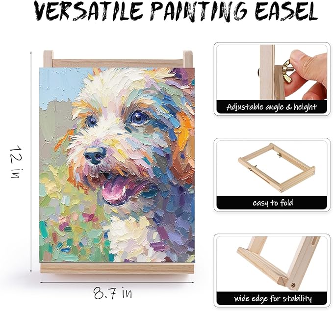 LEYEMO Acrylic Paint Set for Kids, Art Supplies Painting Kit with18 Acrylic Paints, 5 Canvas, 8 Paint Brushes, Easel, Palette ETE, Paint Set Gifts for Adults & Artist