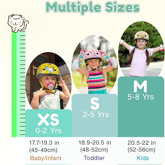 Toddler Bike Helmet with Gloves and Backpack Set, 3 Sizes for Baby Infant to Kids Ages 1-3 3-5 5-8+, Adjustable Boys Girls Bike Helmet for Bicycle/Scooter/Skateboard/Roller Skate