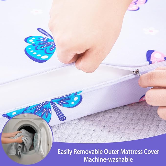 Viviland 38" x 26" Toddler Mattress, Premium Baby Mattresses Soft Pack n Play Mattress for Pack & Play- Butterfly