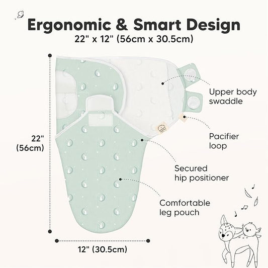 KeaBabies 3-Pack Organic Baby Swaddle Sleep Sacks - Swaddles for Newborns, Infant 0-3 Months, Baby Girls, Boys, Soft & Snug Newborn Sleep Sack, Nursery Swaddling Blankets (Lunaris)