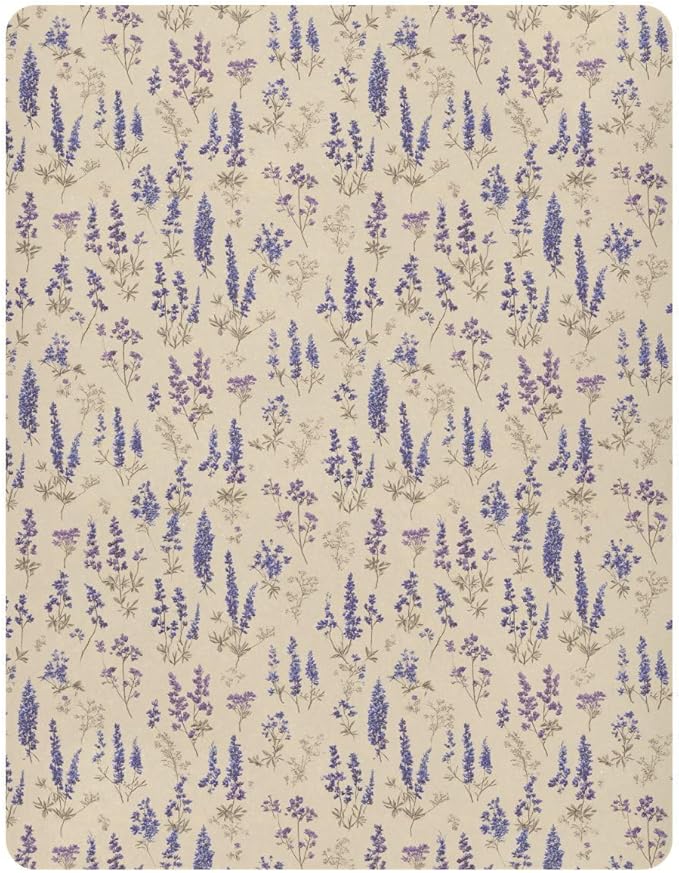 Bluebonnet Lavender Herb Crib Sheets Standard Crib Toddler Mattresses Cover Fitted Baby Bed Sheet Breathable Crib Mattress Sheet for Girls Boys 39''x27''x9''