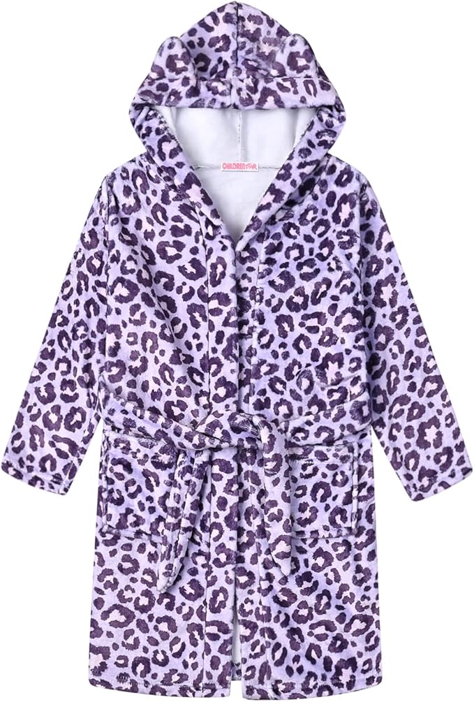CHILDRENSTAR Girls Robe Kids Cat Bathrobes Plush Soft Fleece Pajamas Sleepwear