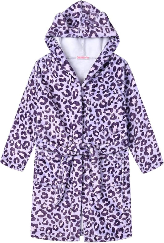 CHILDRENSTAR Girls Robe Kids Cat Bathrobes Plush Soft Fleece Pajamas Sleepwear