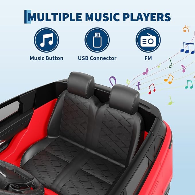 Kids Ride On Car with Remote, Licensed Land Rover Kids Electric Car, Ride On Toys for Children 4-8 with Mp3 Player, Rocking, Pull Rod (Red)