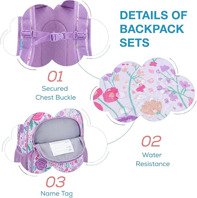mommore Kids Backpack for Boys Girls Preschool Kindergarten Backpacks Lightweight Elementary School Bookbag with Lunch Box