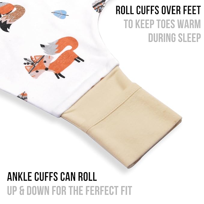 Mama Cheetah Toddler Sleep Sack with Feet, 0.5 TOG Organic Cotton Baby Wearable Blankets with Legs, Baby Sleeping Bag for Walkers, Early Walker 6-18 Month