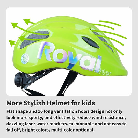 RoyalBaby Kids Helmet 0.47 lb Ultra-Lightweight & Adjustable for Ages 5-13 Years, Ideal for Cycling, Scooter, Balance Bike & More Sports, 4 Vibrant Colors Available