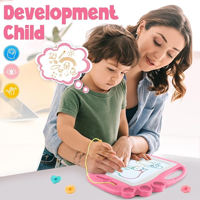 Daisiki Magnetic Drawing Board, Toddler Toys for Age 1 2 3 Boys Girls, Toddler Drawing Board, Birthday Easter Christmas Halloween Kids Toy Gifts for Boys and Girls