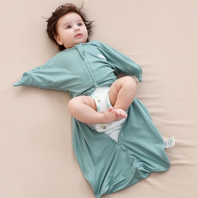 PuppyPaws Baby Sleep Sack, Transitional Swaddle, Swaddles for Newborns，1.0 Tog Sleep Sack 3-6 Months, Wearable Blanket Baby with 2-Way Zipper