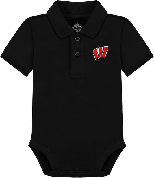 Creative Knitwear College Baby Polo Bodysuit Solid - Team Logo, Multiple Colors, for Boys & Girls (0-12 Months)