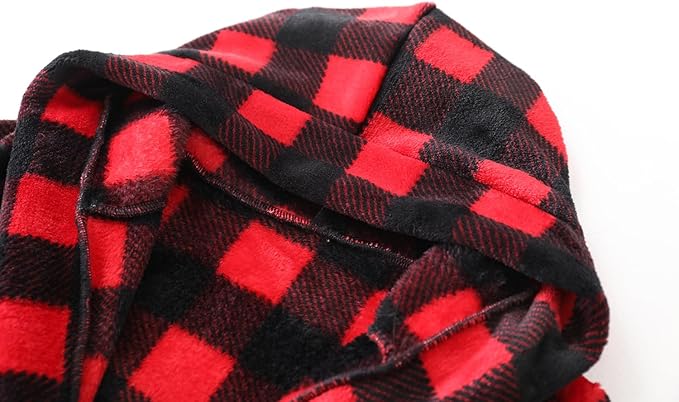 Umeyda Girls Fleece Hooded Robes, Warm Printed Bath Robe for Kids Soft Fuzzy Bathrobe for Gifts