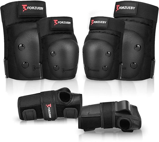 Adult/Kids Knee Pads Elbow Pads Wrist Guards 6 in 1 Protective Gear Set for Inline Roller Skating Skateboarding Scooter BMX etc.