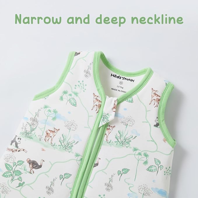 Baby Sleeping Bag 2.5 TOG Cotton Winter Sleep Sack for Newborn babies, Unisex Baby Wearable Blanket with Animal Patterns, Panda, S