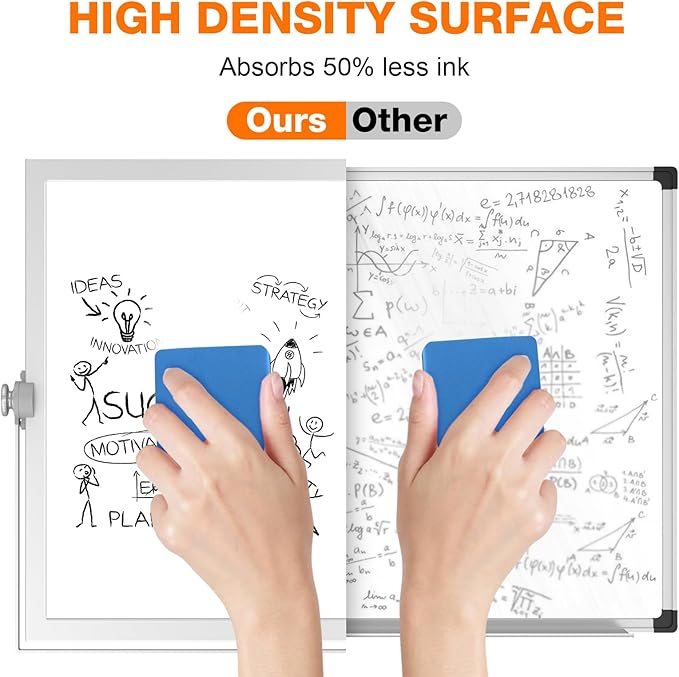 Laokiiy Weekly Dry Erase White Board, 16X12IN Magnetic Desktop Whiteboard Calendar with Stand, 8 Markers, 4 Magnets, 1 Eraser, Portable Double-Sided White Board Easel for Kids Memo to Do List Desk