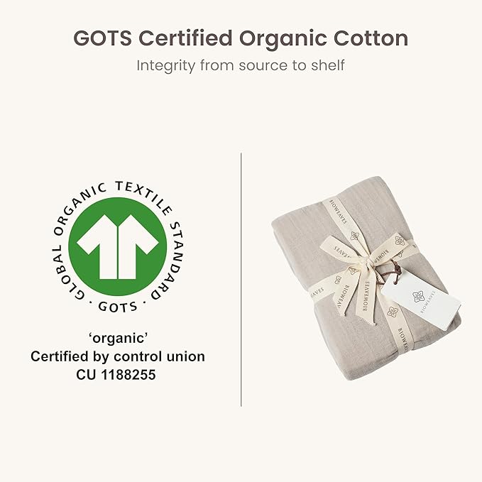 Bioweaves Organic Cotton Muslin Mini Crib Sheet, GOTS Certified Fitted Mini Crib Mattress Sheet, Extra Soft & Breathable for Toddler, Baby Boys & Girls, 38" x 24", 5 Inch Pocket, Wind Chime
