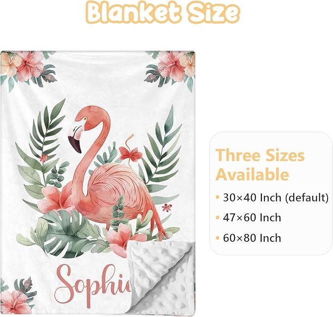 Personalized Baby Crib Bedding Set - 3 Pcs Custom Nursery Bedding Set with Name - Soft Double Layer Baby Crib Set for Girls Boys - Customized for Infant Toddler - Pink Flamingo