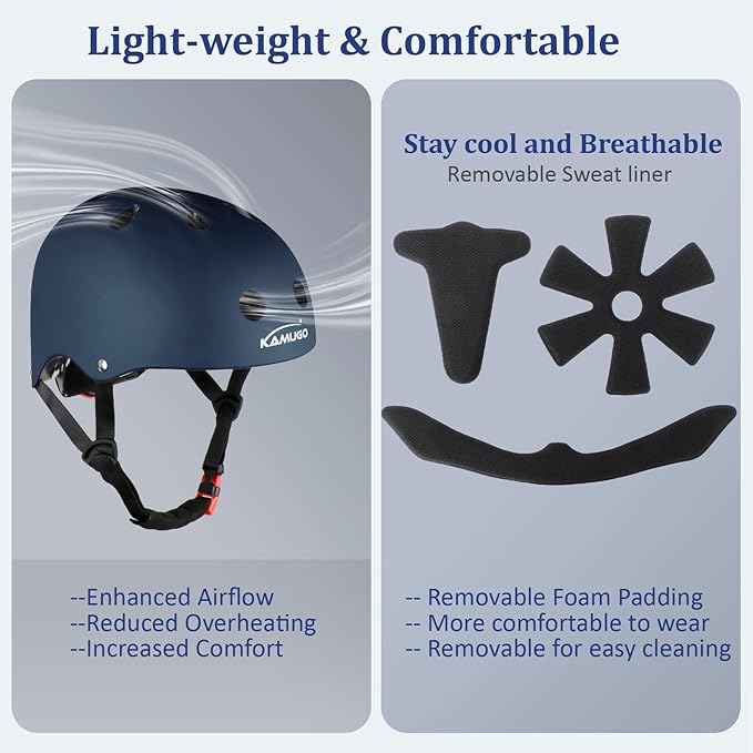 KAMUGO Kids Adjustable Helmet, Suitable for Toddler Kids Ages 2-14 Boys Girls, Multi-Sport Safety Cycling Skating Scooter Helmet