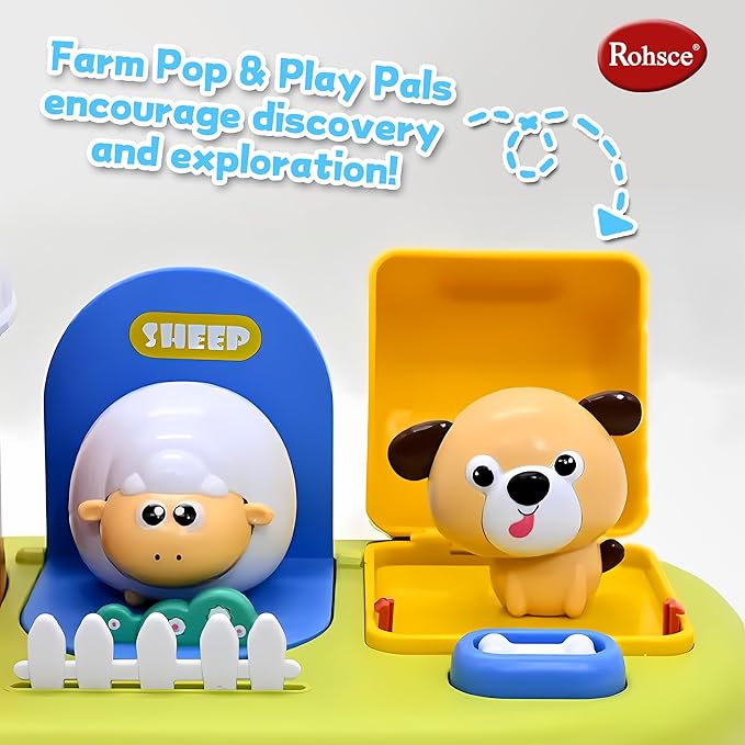 Baby Pop Up Toy with Music- Cause and Effect Pop Up Animal Toys for 6-12 Months Toddlers, 1 Year Old Babies Boys Girls, Infant Interactive Early Learning Educational Montessori Gifts