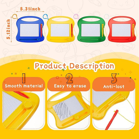 Tinlade 24 Pack Mini Magnetic Drawing Board for Kids, Small Erasable Doodle Sketch, Drawing Pad Bulk Gifts for Boy Girl Birthday Party Favor Classroom Prize Goodie Bag Stuffers (Mixed Color,Stylish)