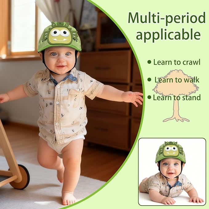 Baby Helmet for Crawing Walking,Soft Infant Safety Helmet,Baby Helmet 1-2 Years for Anti-Fall Head Protector,Adjustable, Breathable