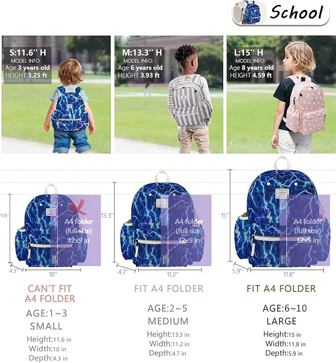 atgark Corduroy Kids Backpack for Boys 6-10: Boys Backpacks for Elementary Kindergarten 15” H Fit Folder
